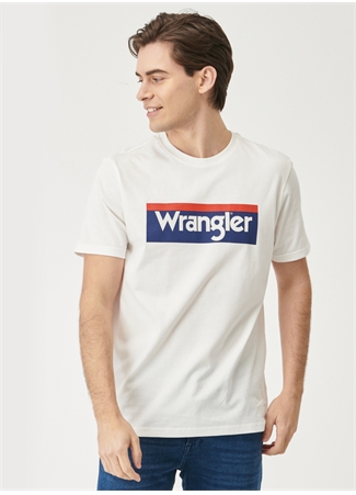 Wrangler O Yaka Baskılı Kırık Beyaz Erkek T-Shirt W7H4D3737_4