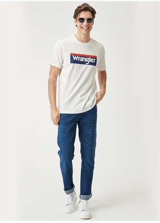 Wrangler O Yaka Baskılı Kırık Beyaz Erkek T-Shirt W7H4D3737_5