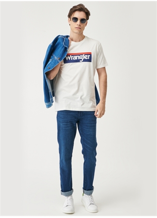 Wrangler O Yaka Baskılı Kırık Beyaz Erkek T-Shirt W7H4D3737_7