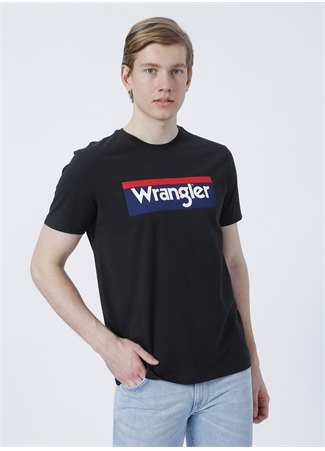 Wrangler W7h4d3xv6 O Yaka Regular Fit Baskılı Açık Siyah Erkek T-Shirt