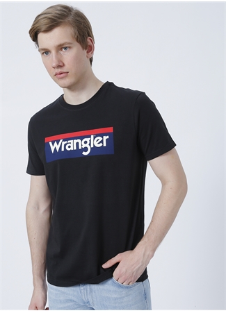 Wrangler W7h4d3xv6 O Yaka Regular Fit Baskılı Açık Siyah Erkek T-Shirt_2