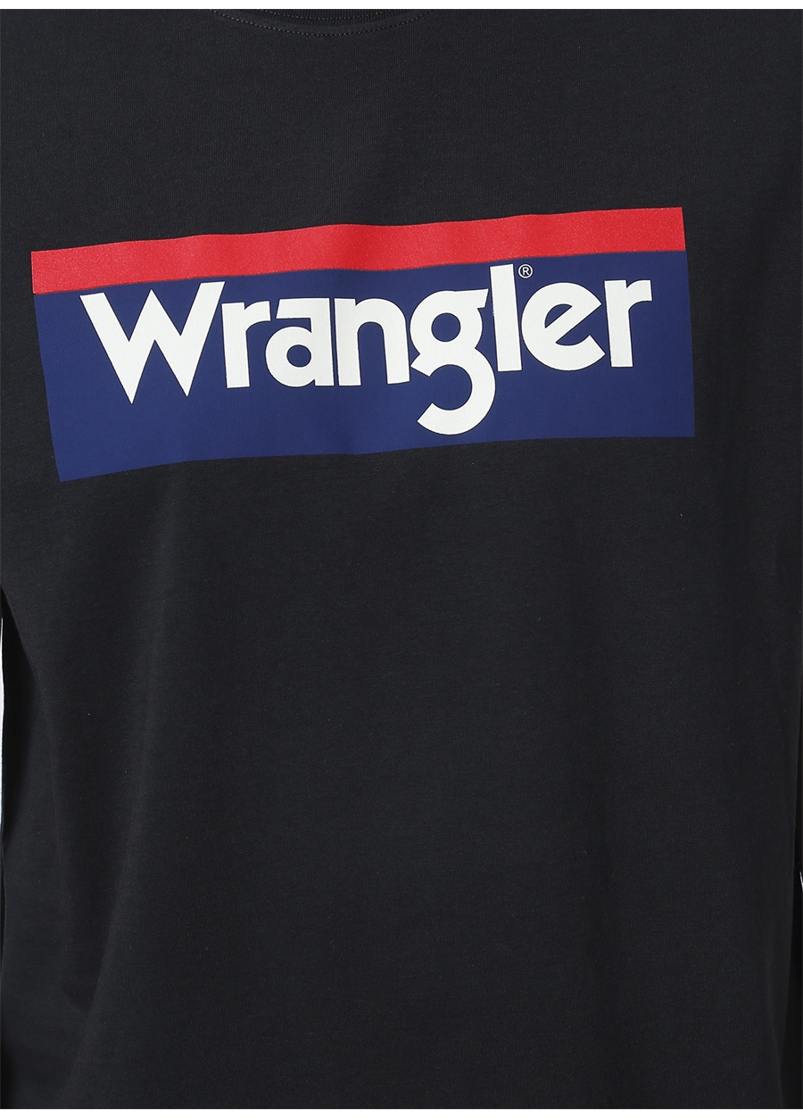 Wrangler W7h4d3xv6 O Yaka Regular Fit Baskılı Açık Siyah Erkek T-Shirt_4