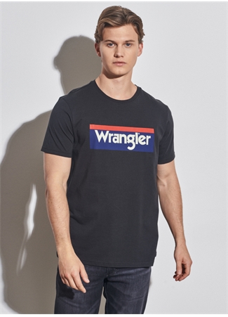 Wrangler W7h4d3xv6 O Yaka Regular Fit Baskılı Açık Siyah Erkek T-Shirt_5