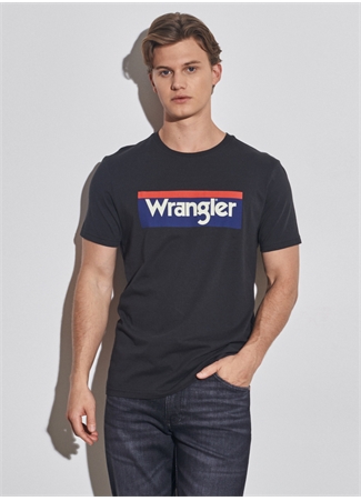 Wrangler W7h4d3xv6 O Yaka Regular Fit Baskılı Açık Siyah Erkek T-Shirt_6