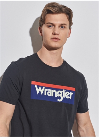 Wrangler W7h4d3xv6 O Yaka Regular Fit Baskılı Açık Siyah Erkek T-Shirt_8