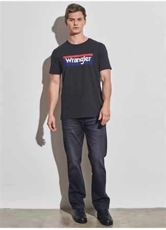 Wrangler W7h4d3xv6 O Yaka Regular Fit Baskılı Açık Siyah Erkek T-Shirt_9