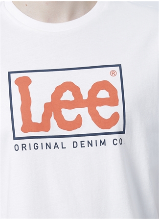 Lee L68tysmk O Yaka Regular Fit Baskılı Kırık Beyaz Erkek T-Shirt_4