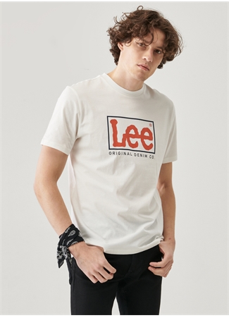 Lee L68tysmk O Yaka Regular Fit Baskılı Kırık Beyaz Erkek T-Shirt_5