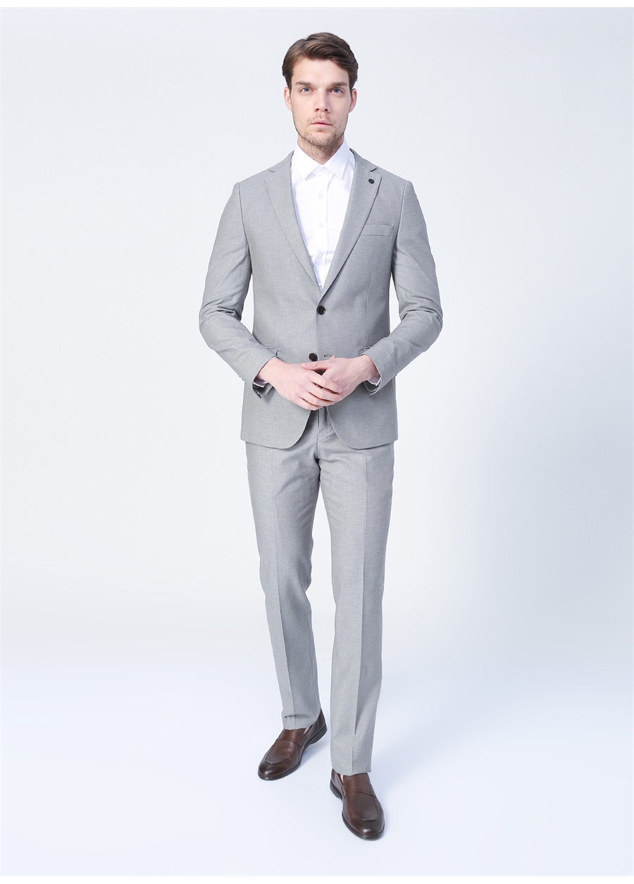 Altınyıldız Classics 4A3022200112 Mono Yaka Normal Bel Slim Fit Haki Erkek Takım Elbise