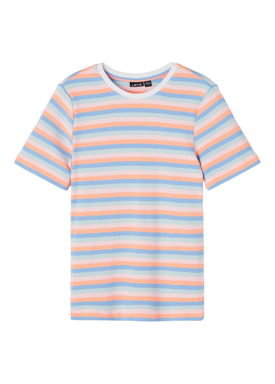 Lmtd Çizgili Mavi Kız Çocuk T-Shirt 13201676