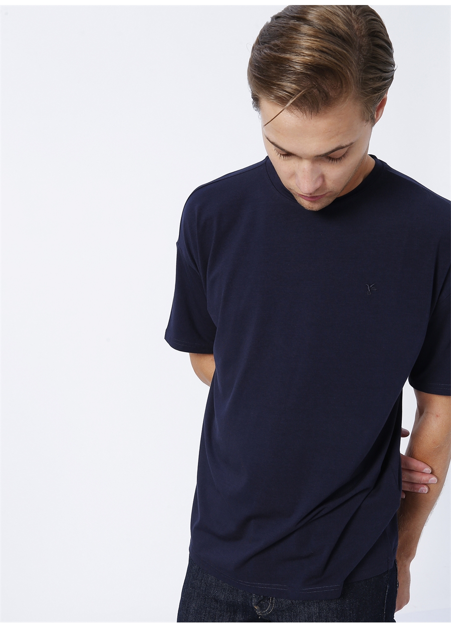 Fabrika Lacivert Erkek Oversize Modal T-Shirt ROMEO-OVER