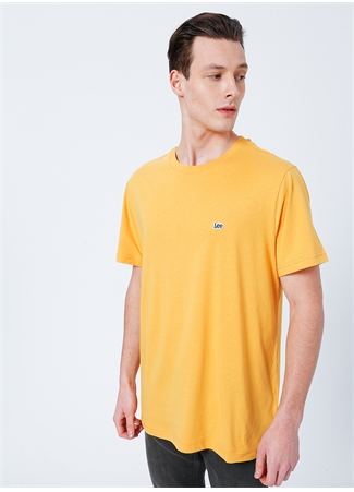 Lee L60UFQ200_Logo Bisiklet Yaka Regular Fit Baskılı Sarı Erkek T-Shirt