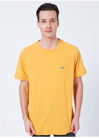 Lee L60UFQ200_Logo Bisiklet Yaka Regular Fit Baskılı Sarı Erkek T-Shirt_2