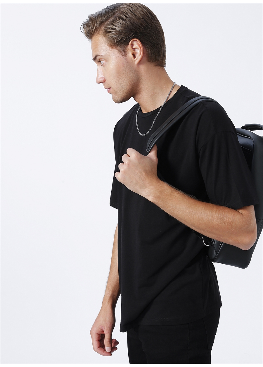 Fabrika Siyah Erkek Oversize Modal T-Shirt ROMEO-OVER