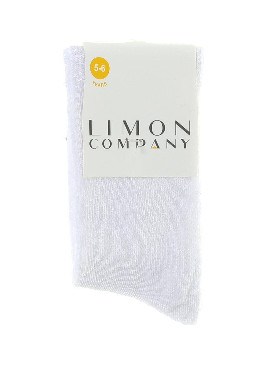 Limon Beyaz Kız Çocuk Soket Çorap BAMBU1494