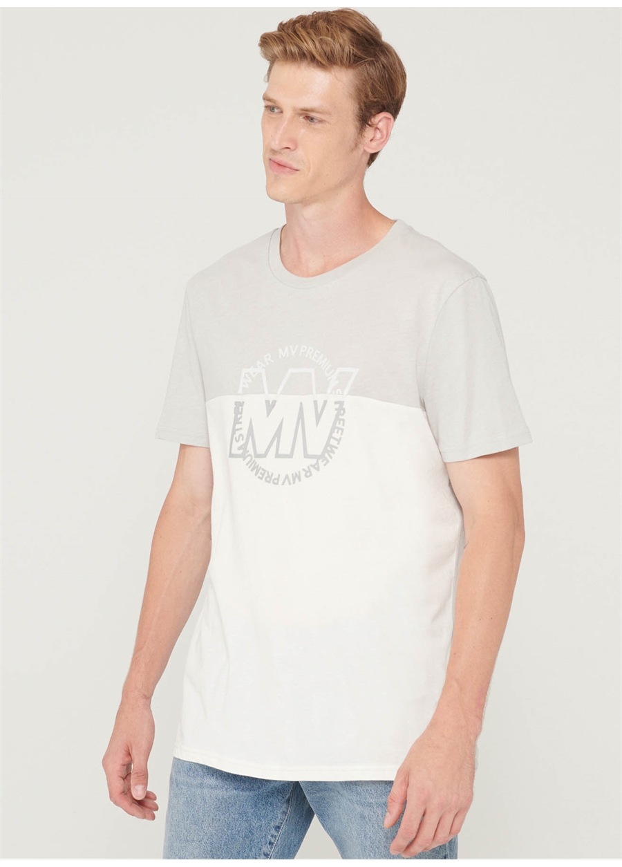 Mavi Bisiklet Yaka Baskılı Beyaz Erkek T-Shirt M0610309-80618_MAVI BASKILI TİŞÖRT_1