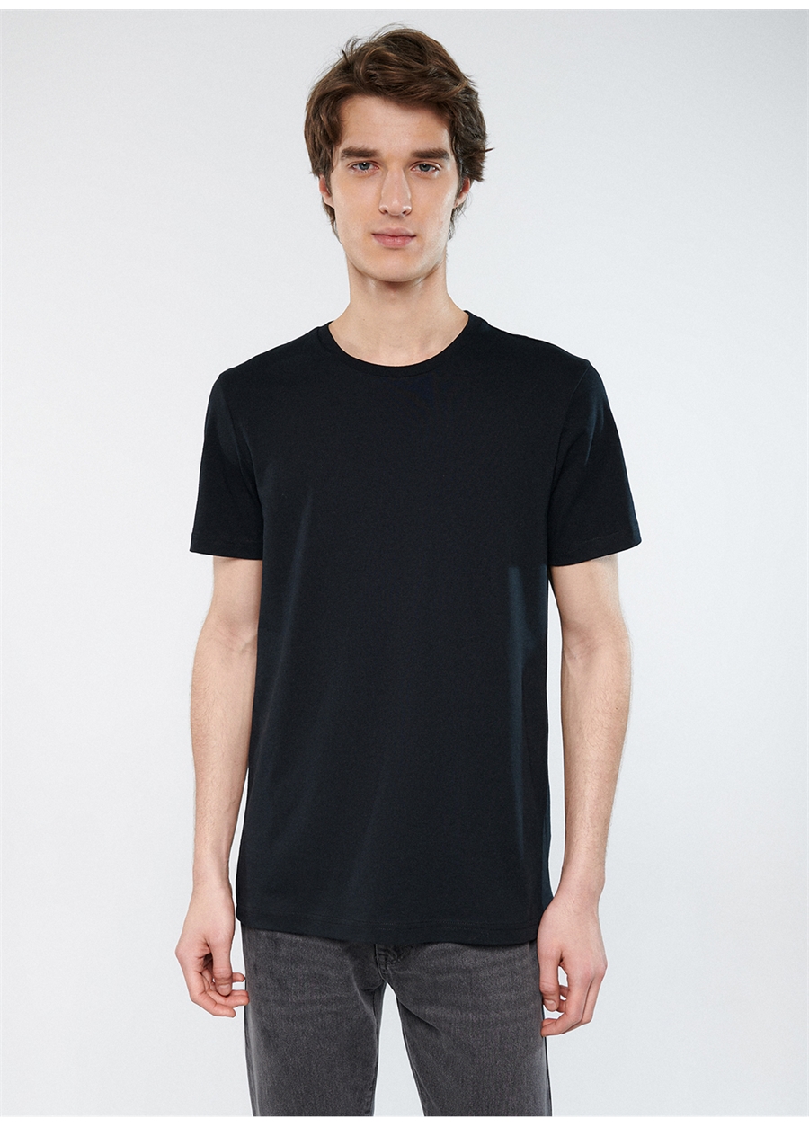 Mavi M066901-900 Bisiklet Yaka Slim Fit Düz Siyah Erkek T-Shirt_2