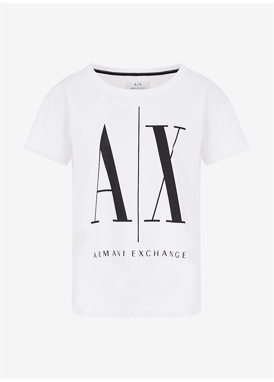 Armani Exchange Bisiklet Yaka Beyaz Kadın T-Shirt 8NYTCX-5100_5