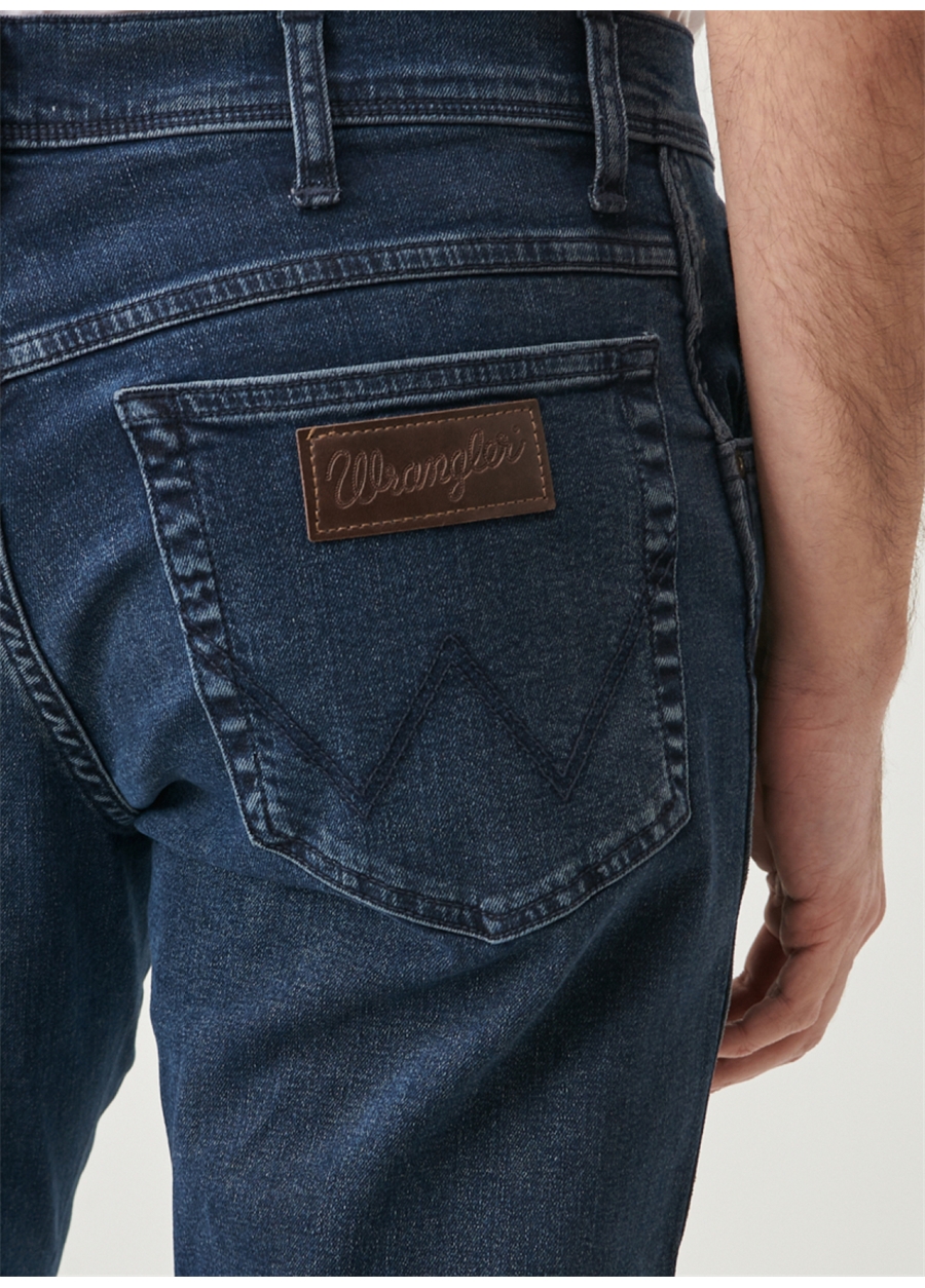 Wrangler Texas Slim Jean Pantolon Mavi Erkek Normal Bel Slim Fit Denim Pantolon_5