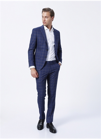 Beymen Business Normal Bel Slim Fit Lacivert Melanj Erkek Takım Elbise 4B3022200014_1