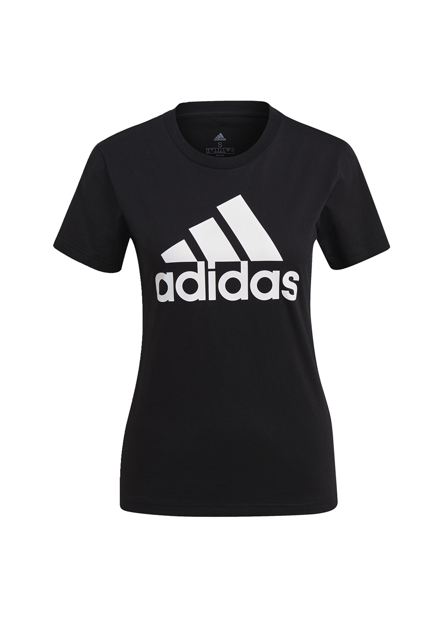 Adidas Bisiklet Yaka Baskılı Siyah - Beyaz Kadın T-Shirt GL0722 W BL T_11