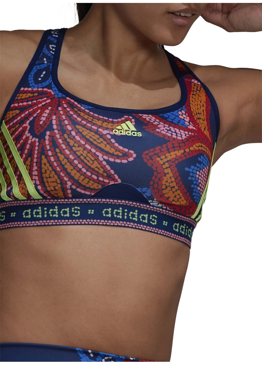 Adidas Mavi - Sarı Sporcu Sütyeni Hi5215 Farm Ms Bra - 1158619