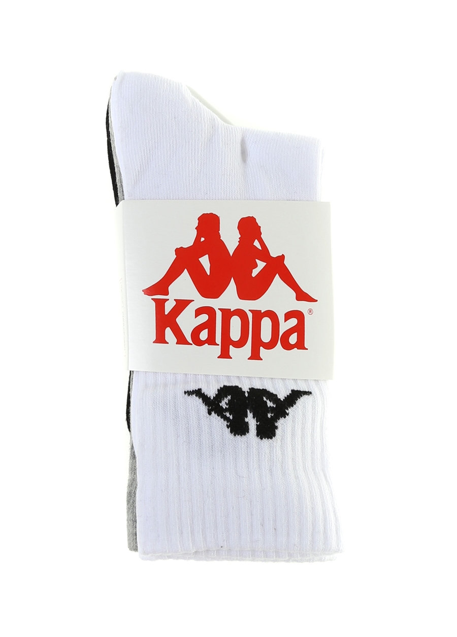 Kappa Siyah - Beyaz - Gri Unisex 3Lü Çorap 381N1KW AUTHENTIC SALLY TK 3PACK