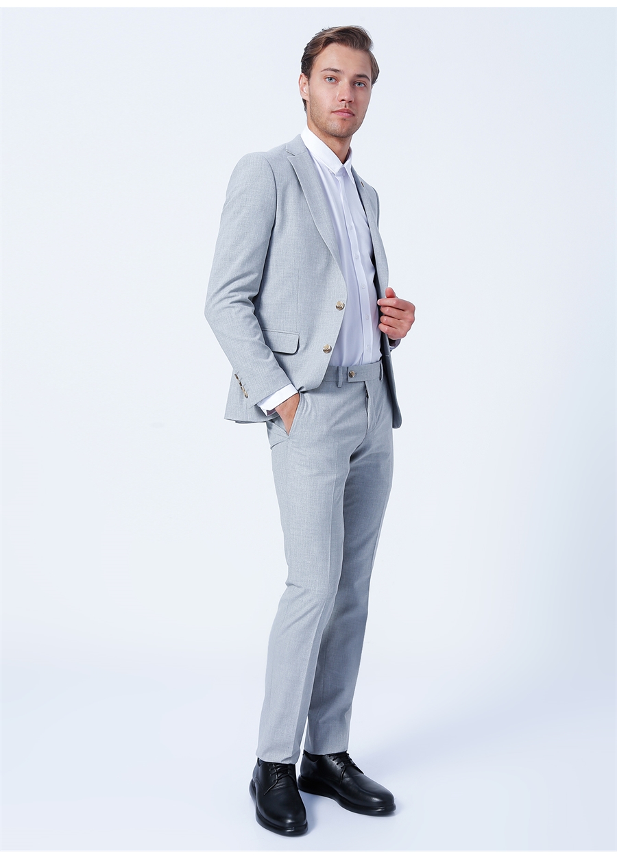 Altınyıldız Classics Normal Bel Slim Fit Açık Gri Erkek Takım Elbise 4A3022200038