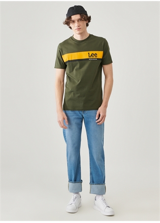 Lee Haki Erkek T-Shirt Lightweight SS Graphic Cneck Tee_0