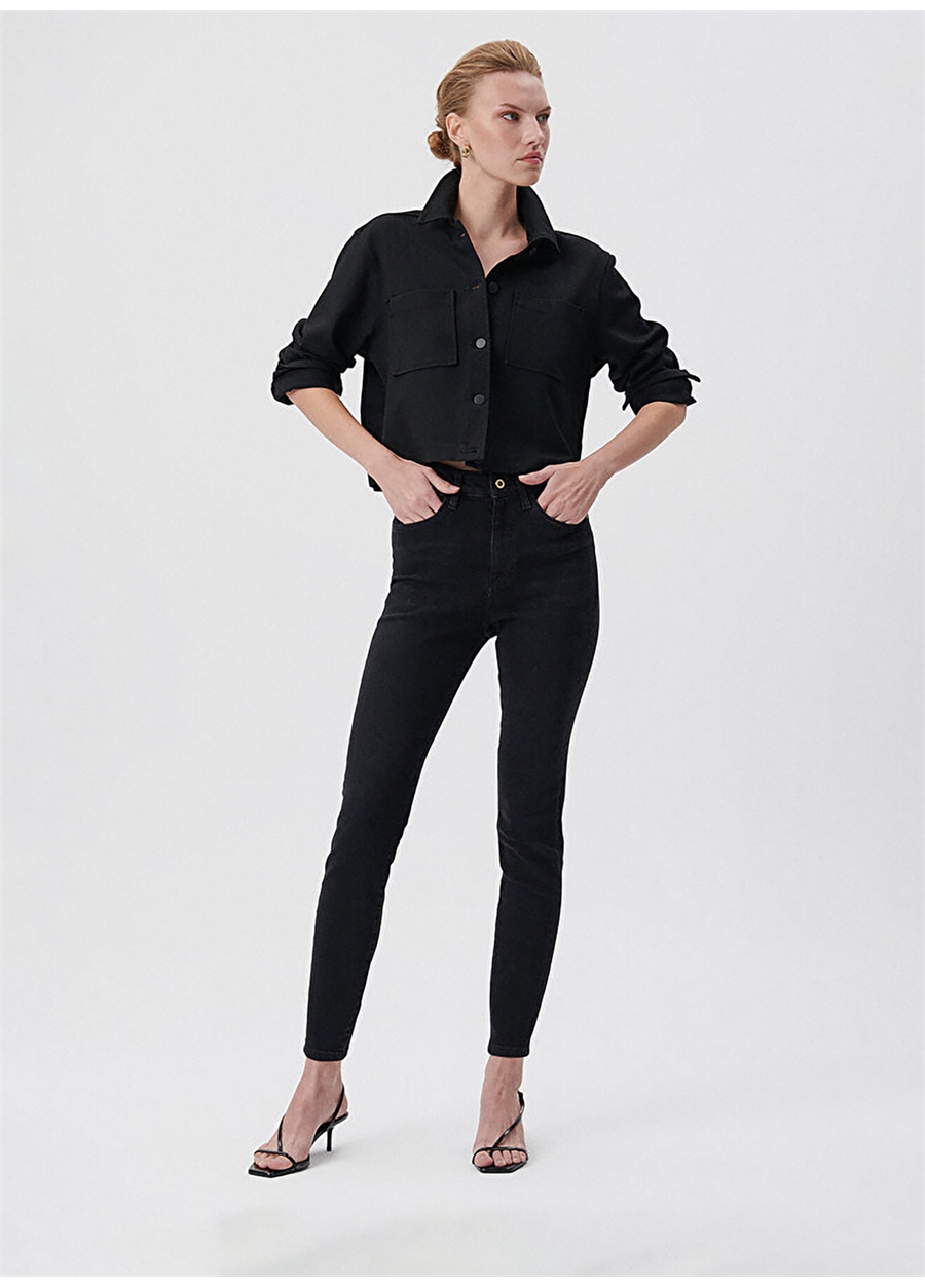 Mavi SERENAY Deep Smoke GO Yüksek Bel Dar Paça Skinny Fit Antrasit Kadın Denim Pantolon M100980-82211_0