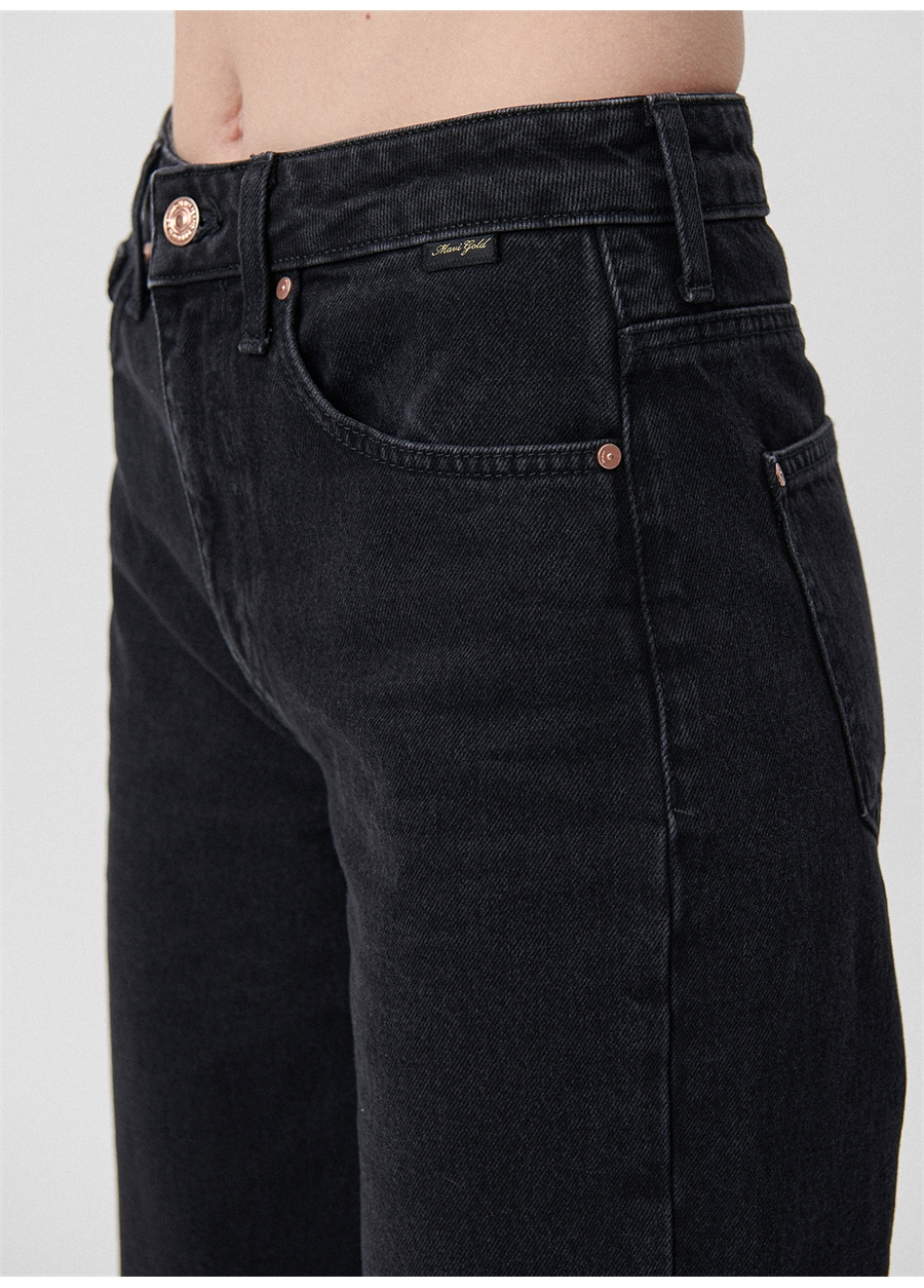 Mavi Yüksek Bel Geniş Paça Regular Fit Antrasit Kadın Denim Pantolon M101072-82298 VICTORIA Dark Smoke D_4