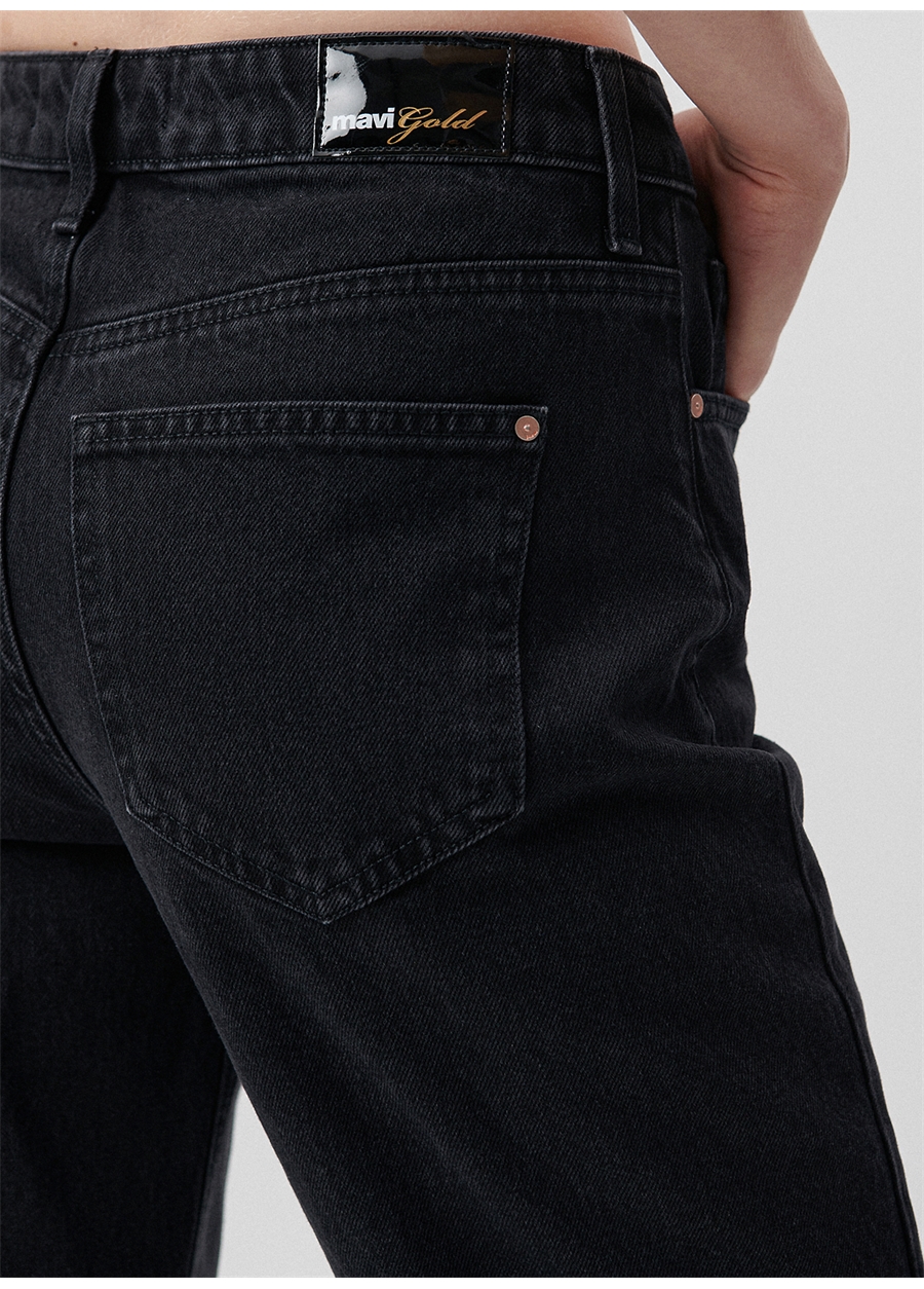 Mavi Yüksek Bel Geniş Paça Regular Fit Antrasit Kadın Denim Pantolon M101072-82298 VICTORIA Dark Smoke D_6