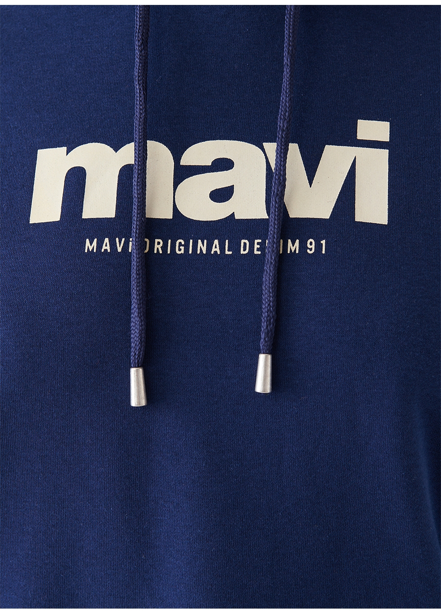 Mavi Kapüşon Yaka Lacivert Kadın Sweatshırt M168334-70488 MAVİ SWEATSHIRT Koyu_5