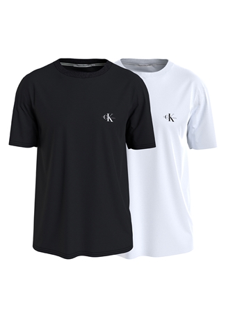 Calvin Klein Jeans Siyah Erkek Bisiklet Yaka Baskılı T-Shirt J30J320199-BEH_2 PACK MONOLOGO T-SH