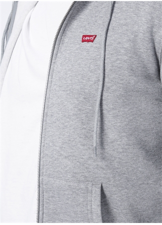 Levis Kapüşon Yaka Gri Erkek Sweatshırt TR CORE NG ZIP UP CHISEL 1 GREY H_4