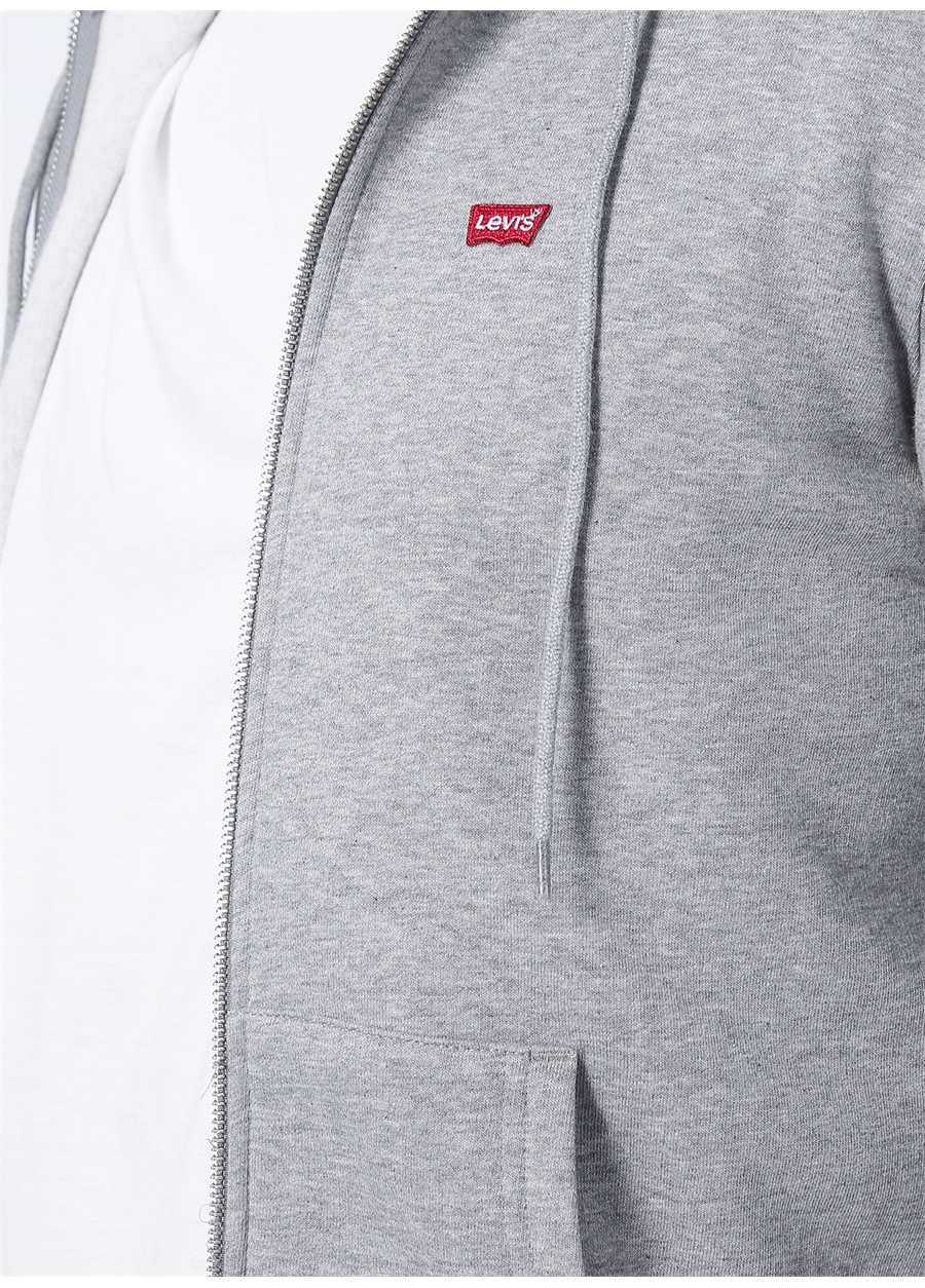 Levis Kapüşon Yaka Gri Erkek Sweatshırt TR CORE NG ZIP UP CHISEL 1 GREY H_4