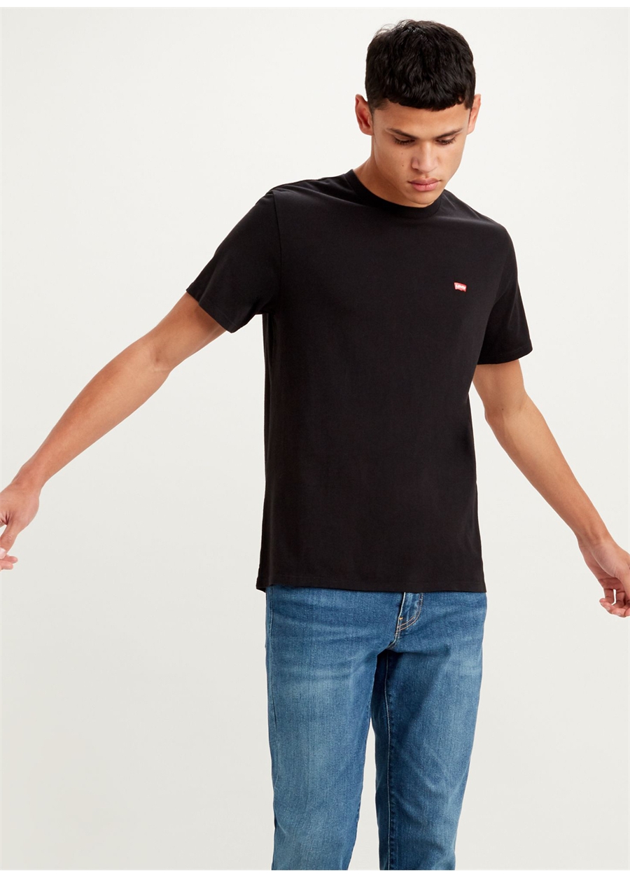 Levis Bisiklet Yaka Siyah Erkek T-Shirt SS CLASSIC HM TEE TR MINERAL BLACK_1