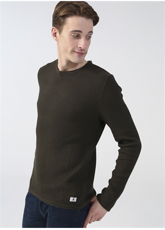 Jack & Jones Bisiklet Yaka Düz Yeşil Erkek Kazak 12179861_JPRBLUCARLOS KNIT CREW NEC_2