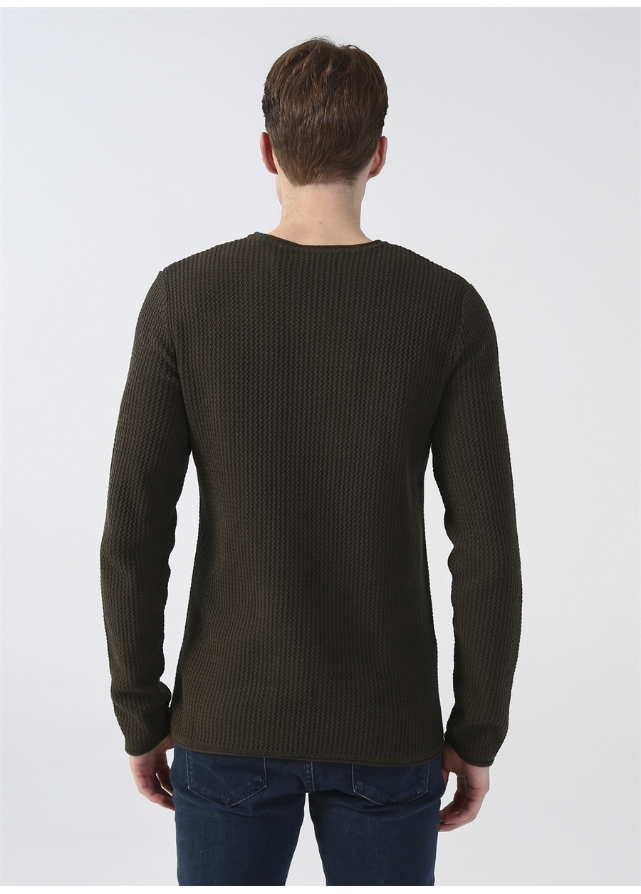 Jack & Jones Bisiklet Yaka Düz Yeşil Erkek Kazak 12179861_JPRBLUCARLOS KNIT CREW NEC_3