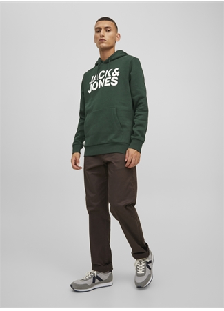 Jack & Jones Kapüşon Yaka Koyu Yeşil Erkek Sweatshırt 12152840_JJECORP LOGO SWEAT HOOD NO_2