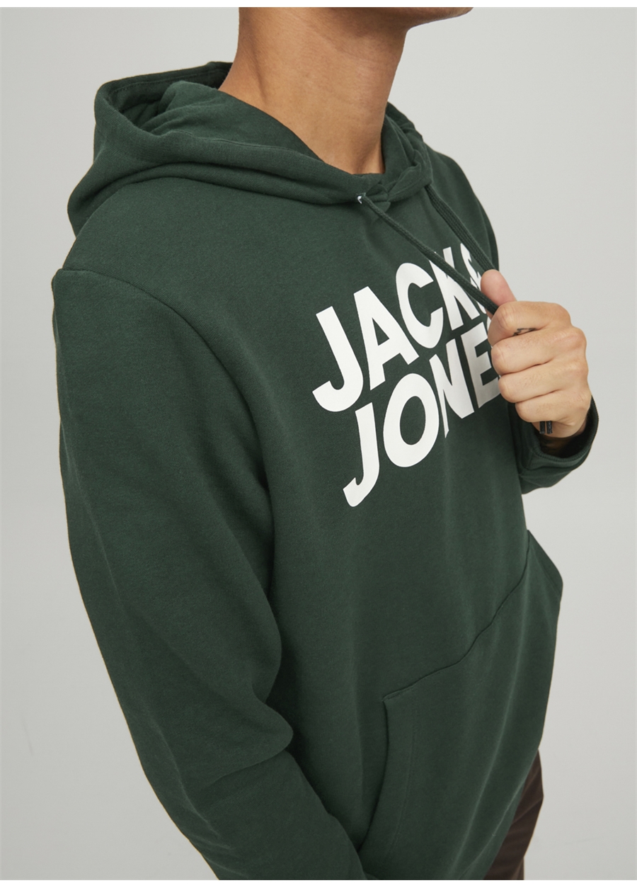 Jack & Jones Kapüşon Yaka Koyu Yeşil Erkek Sweatshırt 12152840_JJECORP LOGO SWEAT HOOD NO_4