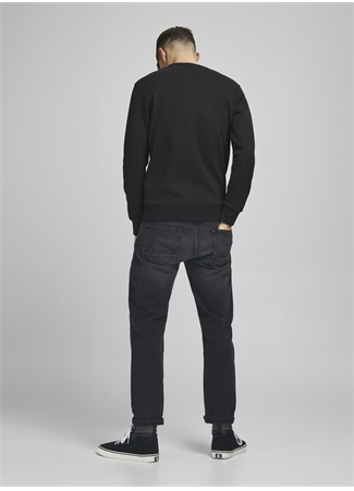 Jack & Jones Bisiklet Yaka Siyah Erkek Sweatshırt 12181903_JJEBASIC SWEAT CREW NECK N_2