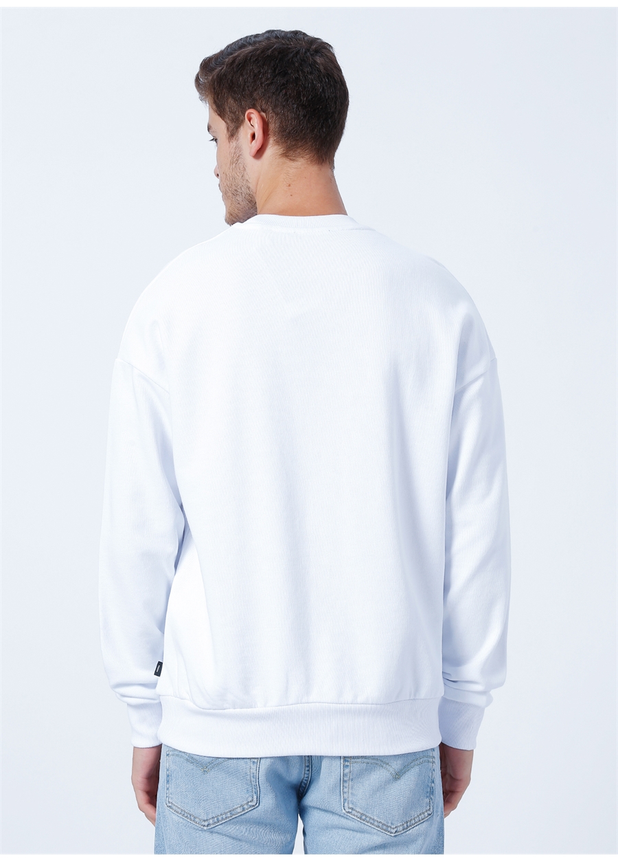 Jack & Jones Bisiklet Yaka Beyaz Erkek Sweatshırt 12213688_JPRBLAKAM BRANDING SWEAT C_3