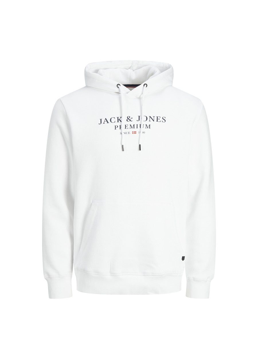 Jack & Jones Kapüşon Yaka Beyaz Erkek Sweatshırt 12216335_JPRBLUARCHIE SWEAT HOOD NO_5