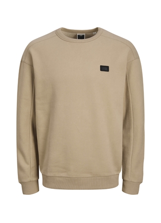 Jack & Jones Bisiklet Yaka Koyu Bej Erkek Sweatshırt 12216345_JCOCLASSIC CREW NECK SWEAT_5