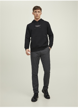 Jack & Jones Kapüşon Yaka Siyah Erkek Sweatshırt 12216335_JPRBLUARCHIE SWEAT HOOD NO_1