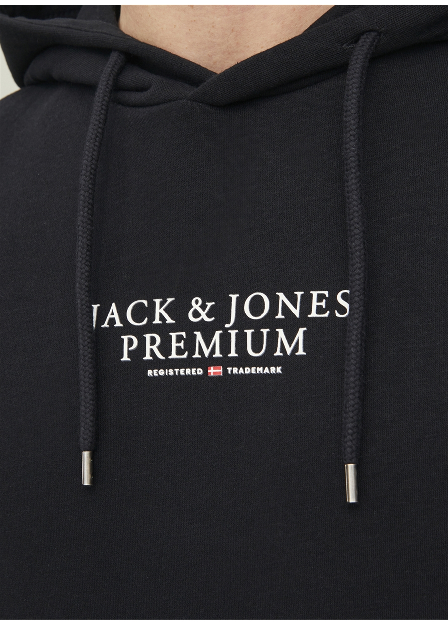 Jack & Jones Kapüşon Yaka Siyah Erkek Sweatshırt 12216335_JPRBLUARCHIE SWEAT HOOD NO_4