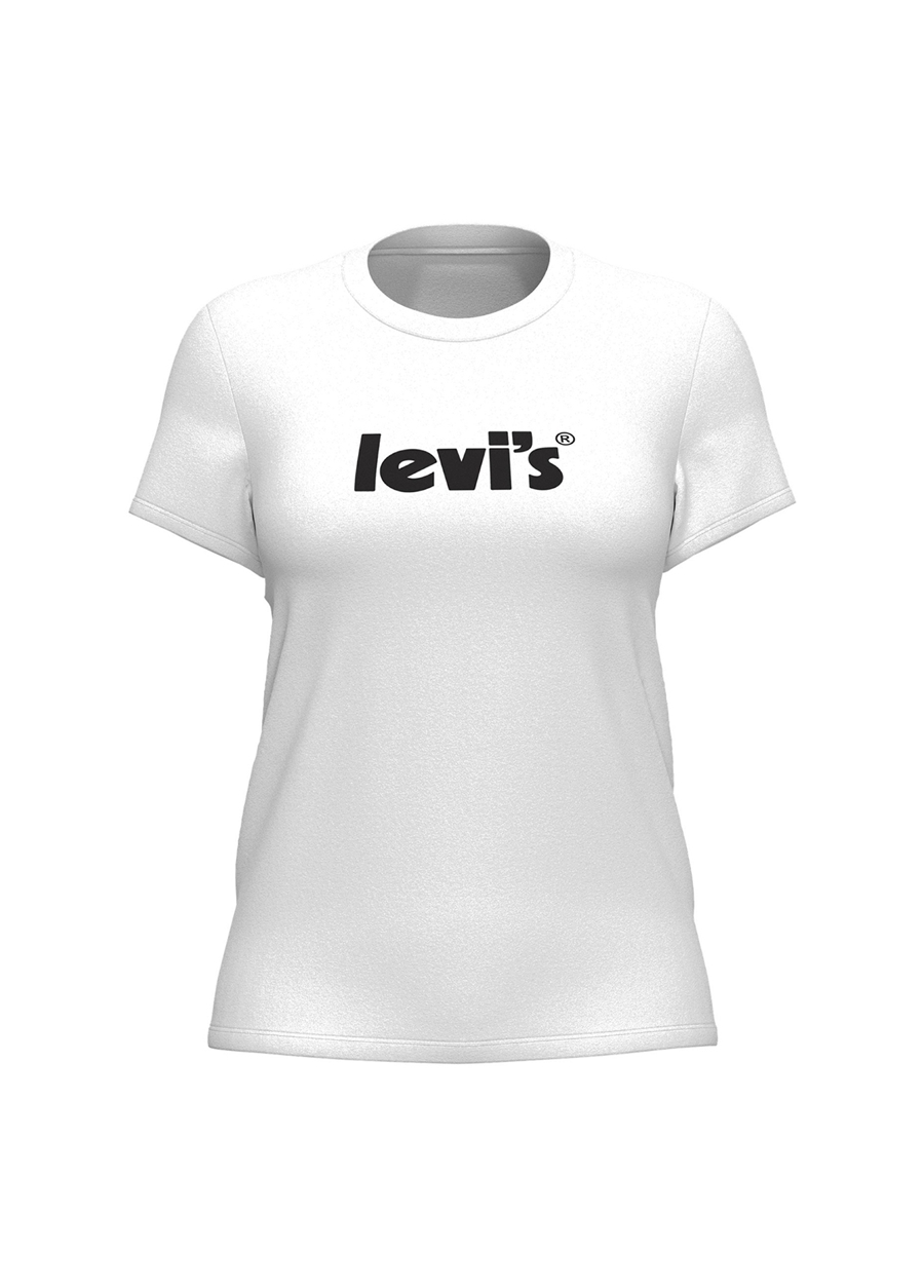 Levis Bisiklet Yaka Beyaz Kadın T-Shirt A2086-0168 Beyaz T-Shirt