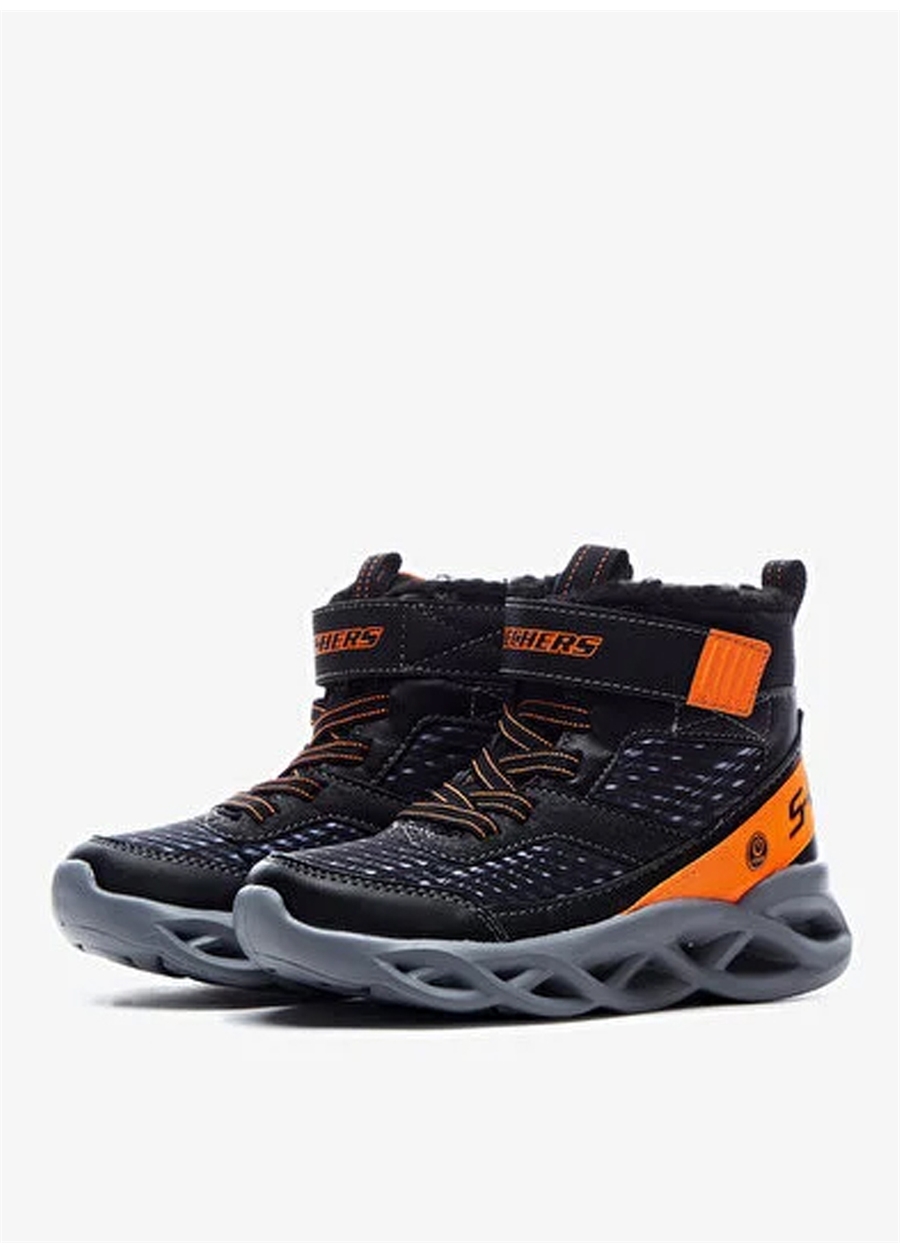 Skechers Sentetik + Tekstil Siyah - Turuncu Erkek Çocuk Bot 401651L BKOR TWISTED-BRIGHTS_4