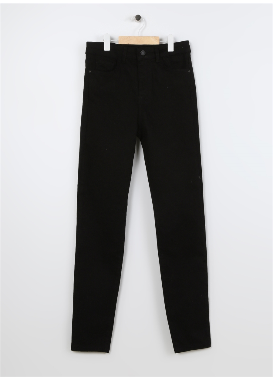 Koton Normal Bel Dar Paça Skinny Fit Siyah Kadın Denim Pantolon 3WAL40027MD